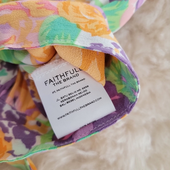 Faithfull The Brand La Colle Top Floral Summer Cropped Size XS - Picture 7 of 12